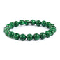 Natural Energy Healing Stone Charm Bracelet 8mm Natural Energy Healing Lava Rock Bracelet - Unisex - color: ZLY-Malachite