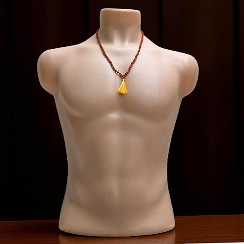 Rudraksha Mala 5mm Beads, Natural Rudraksha Bead Necklace for Men & Women, Spiritual Jewelry for Daily Wear, Yoga & Meditation, Hindu Sacred Beads for Protection & Energy