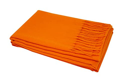 Ocomfly 100% Pashmina Scarf for Women - Premium Womens Scarves - Gift Boxed - Shawls or Wraps - Ultra Soft and Warm - color: Orange