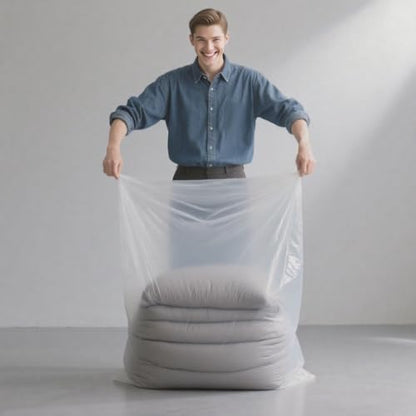 Large Plastic Bags for Storage 55x63 Inches Clear Giant Storage Bags Perfect for Moistureproof, Dustproof, Luggage, Furniture, Comforter Big Plush Toys, Equipment and More (10 Pack) - size: 55 x 63"