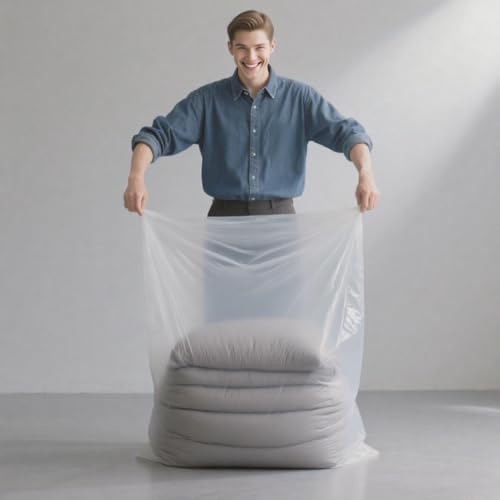 Clear Plastic Bags 40 x 60 Inch Large Plastic Bags for Furniture, Garage, Moving, Moistureproof, Dustproof, Luggage, Kids Bike, Big Plush Toys, Equipments and More (10 pack) - size: 40 x 60"