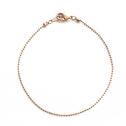 Honeycat Thin Ball Chain Plain Bracelet in 18k Gold Plate, 18k Rose Gold Plate, or Silver | Minimalist, Delicate Jewelry - color: Rose Gold