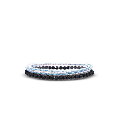 Made by Nami 2 Pcs Boho Surfer Bracelets for Men and Women Waterproof and Adjustable Beach Bracelets for Men and Women Set of 2 Beaded & Braided - color: Lava Beads & Retro