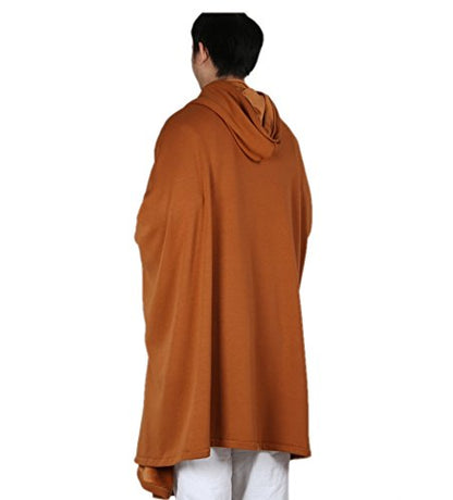 ZanYing Meditation Buddhist Hooded Cotton Cloak Winter Oversize Coat - color: Dark Orange, size: X-Large