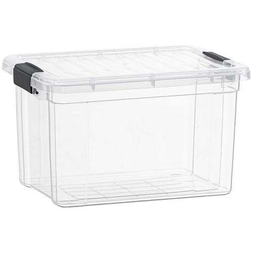 Superio Clear Storage Box with Lid, 49 Quart Plastic Container Bins for Organizing, Stackable Crates, BPA Free, Non Toxic, Odor Free, Organizers for Home, Office, School, and Dorm - size: 49 Quart
