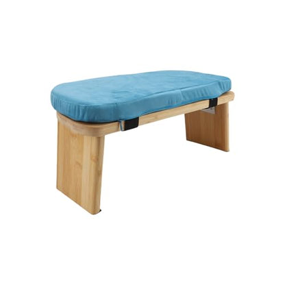 Meditation Bench, Folding Kneeling Meditation Stool, Removable Cushion Stool with Magnetic Locking Hinges, Ideal for Indoor & Outdoor Yoga & Prayer (Blue) - color: Blue