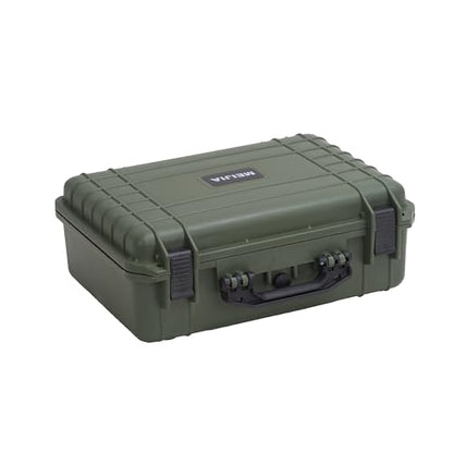 MEIJIA All Weather Portable IP67 Waterproof Protective Case, Hard Camera Case with customizable foam, Perfectly Protection of Camera, Drones,Pistols,Lens,Equipments,18.5 x14.06x6.93inches (Green) - color: Green