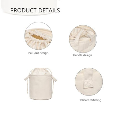 Foldable Storage Bins with Lids Cotton Canvas Rectangular Storage Box Ideal for Organization Lightweight and Durable (10.24 x 10.04) - size: 10.24 x 10.04"