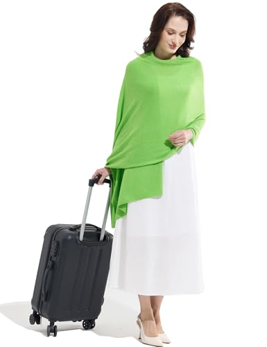 Soft Cashmere Blend Wrap Chic Scarf Stole for Women Wayfarer Travel Extra Large 87"x28" - color: Pea Green