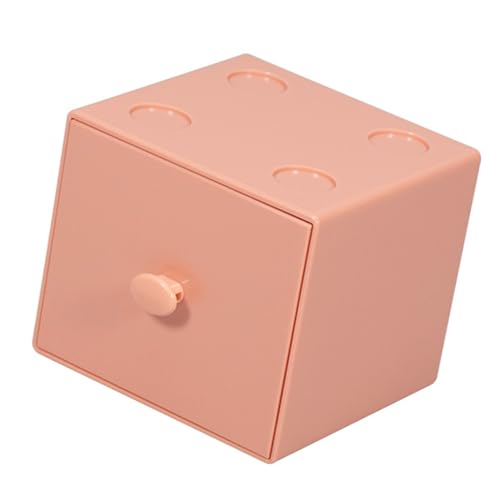 Stackable Desktop Organizer with Drawer, Storage Box for School Supplies, Desk Accessory, PS Building Blocks