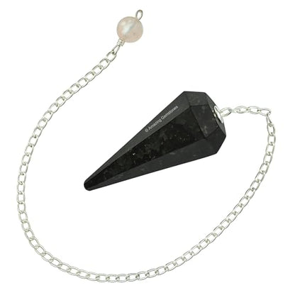 Amazing Gemstone Nuumite Crystal Pendulum for Divination - Certified Dowsing Crystals & Healing Stones for Chakra Balancing & Meditation - Enhance Reiki Spiritual Growth - color: Nuumite