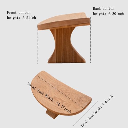 Seiza stool，Kneeling stool for meditation，Single Pedestal Meditation Stool for Ankle Space, Solid Ash Wood Ergonomic Seiza Chair for Yoga & Zen, Posture Support Seat, No Assembly Meditation Bench
