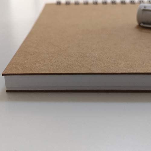YUREE A5 Spiral Notebook Lined, 100gsm Thick Paper & Hard Kraft Cover, 60 Sheets (120 Pages), 8.35" x 5.9", Brown, 5 Pack - color: Brown Hardcover-Lined