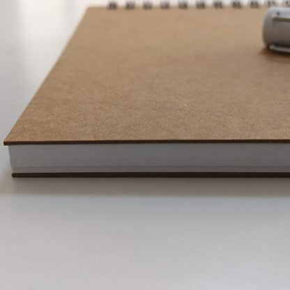 YUREE A5 Spiral Notebook Lined, 100gsm Thick Paper & Hard Kraft Cover, 60 Sheets (120 Pages), 8.35" x 5.9", Brown, 5 Pack - color: Brown Hardcover-Lined