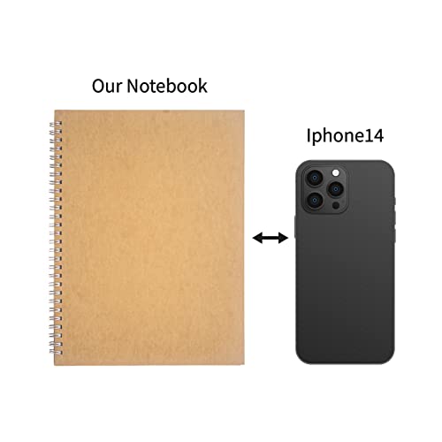 10 inch x 7.5 inch, 100GSM, Blank Spiral Notebook, 1-Pack, Soft Cover, Sketch book, 120 Pages / 60 Sheets, (Brown)