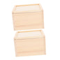 Zerodeko 2pcs Unfinished Wooden Storage Box with Slide Lid Small Beige Jewelry Organizer for Diy Crafts Present Packaging Weddings and Special Occasions