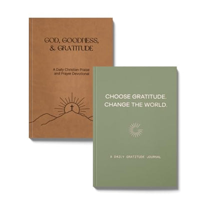 Gratitude Gifted Christian Prayer Journal - Light Brown with 5-Minute Guided Gratitude Journal - Sage for Men & Women