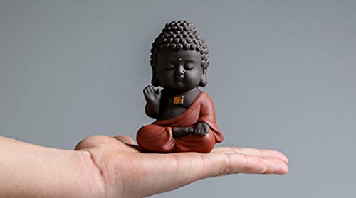 DMtse Buddha Zen Meditation Sitting Ceramic Figurines for Home Decor Accents, Living Room Bedroom Office Decoration Bookshelf TV Stand Decoration Tea Ceremony Sculptures Collection