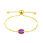 MAX + STONE 18K Gold Over Silver Gemstone Bracelets for Women | Hypoallergenic Birthstone Bracelet | Anti Tarnish Gold Plated Sterling Silver Bracelets for Women - color: Amethyst