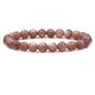 Keleny Gem Semi Precious Gemstones 8mm Natural Quartzite Stone Round Beads Crystal Stretch Bracelet 7 Inch Unisex - color: Red Sunstone