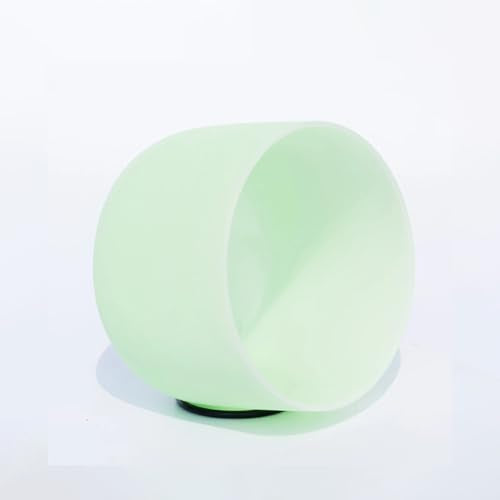 Hye-eun 432hz Crystal Singing Bowls Set,8-12inch Mint Green Sound Bath Bowl 8"A 10"F 12"C,Spiritual Mindfulness Sound Bowls with Beige Carry Case