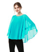 Capes for Womens Casual chiffon shawl Casual Chiffon Cape Sheer shawls and wraps Poncho Capelets Cover Up - color: Aqua Green