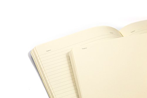 Navy Softcover Journal with Ruled Pages: DIY Table of Contents, 185 Numbered Pages, Archival Stickers, Premium Paper 5.75" x 8.25", Interior Pocket, Bookmark. Perfect Bible Journal or Diary.