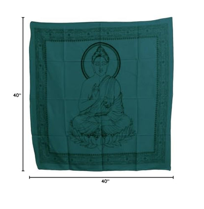 Buddha Indian Cotton Yoga Meditation Prayer Altar Cloth (40" x 40") (Teal) - color: Teal