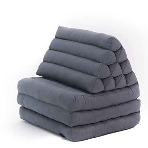 Leewadee - Comfortable Japanese Floor Mattress - Thai Floor Bed with Triangle Cushion - Futon Mattress - Thai Massage Mat, 67 x 21 inches, Anthracite, Kapok Filling - color: Cl13 - Grey, size: 3 seating segments