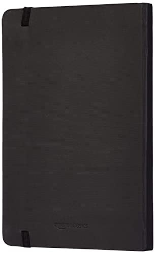 Amazon Basics Classic Blank Notebook, 240 Pages, Hardcover, Black, 5 x 8.25-Inch - size: 1 Pack, style: Unruled
