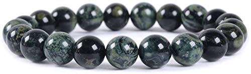 Angelstones Handmade Natural Healing Gemstone 8mm Round Beads Stretch Crystal Bracelet 7 Inch Unisex - color: Kambaba Jasper