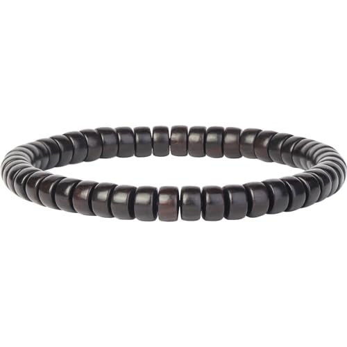 Prayer Bead bracelet Mala Beaded Bracelets for Men Women 12/15MM … - color: 4*7mm Barrel beads Ebony