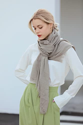 Jeelow Solid Color Scarf Wrap Shawl for Women Men – Soft Lightweight Head Scarf, All Season, Travel Beach Office Daily Wear - color: Coffee