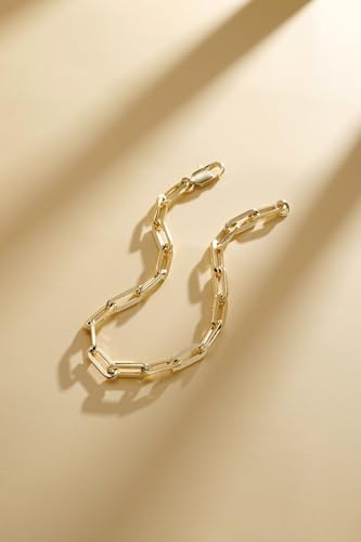 Bracelet for Women 14K Gold Plated Dainty Chain Simple Jewelry - style: Paperclip Chain