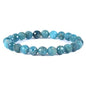 Justinstones Gem Semi Precious Gemstone 8mm Round Beads Stretch Bracelet 7 Inch Unisex - color: Faceted Apatite