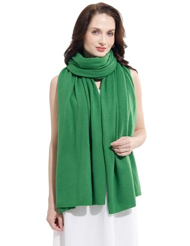 Soft Cashmere Blend Wrap Chic Scarf Stole for Women Wayfarer Travel Extra Large 87"x28" - color: Forest Green