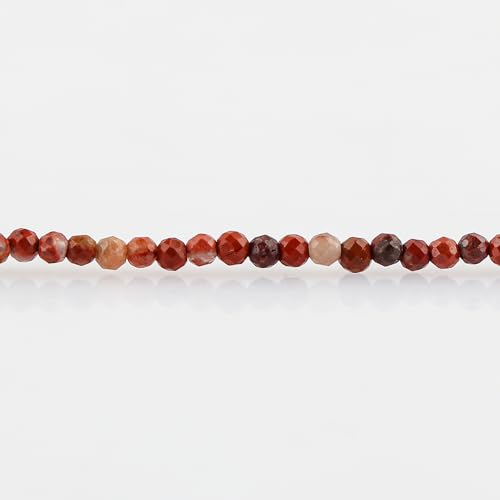 Natural Gemstone Beaded Bracelet, Microfaceted Crystals, Handmade Dainty Jewelry, Bohemian Plated Bracelet-Gift - style: Red Jasper