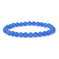 Justinstones Gem Semi Precious Gemstone 6mm Round Beads Stretch Bracelet 6.5 Inch Unisex - color: Blue Agate