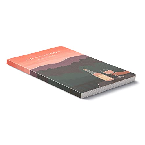 Compendium Softcover Journal - Life is to be enjoyed. – A Write Now Journal with 128 Lined Pages, 5″W x 8″H - color: Enjoy Pink