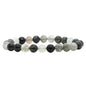 Angelstones Handmade Natural Healing Gemstone 8mm Round Beads Stretch Crystal Bracelet 7 Inch Unisex - color: Green Rutilated Quartz