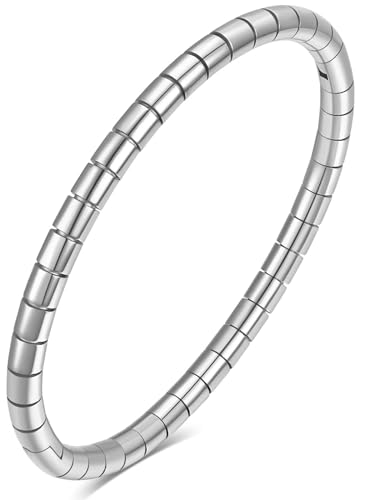 Stainless Steel Bamboo Design Bracelet Titanium Steel Bangle - color: Silver
