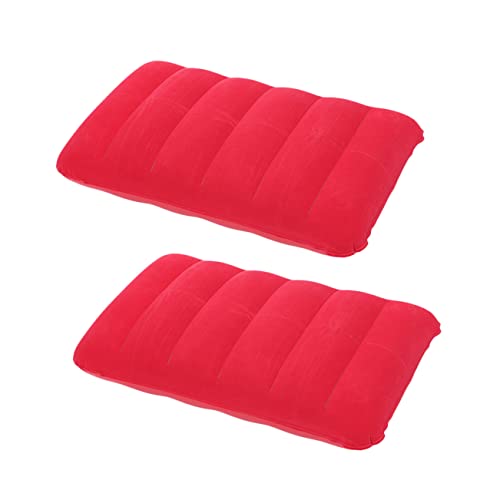 2 Pcs PVC Flocking Inflatable Waist Cushion Pillow for Outdoor Camping Portable Travel Nap Cushion 65x45cm Multifunctional Pillow for Office and Leisure
