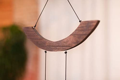 Moon Meditation Chime for Relaxing Sound Healing, 2-YEAR WARRANTY - color: Silver, size: Large, style: Single