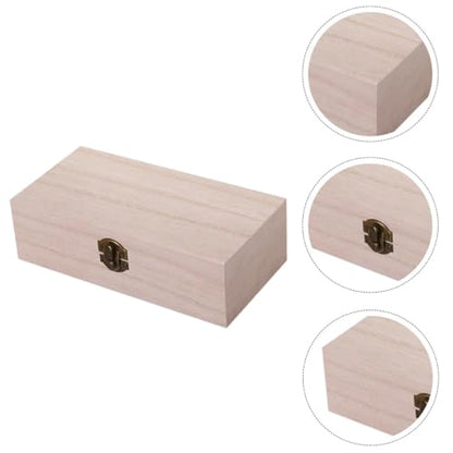 2pcs Wooden Storage Box Set Rectangular Retro Wood Jewelry and Tea Organizer with Flip Lid Natural Finish for Living Space and Packaging