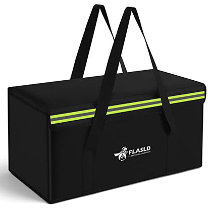 FLASLD Large Fireproof Lipo Bag for 200Ah Lithium Battery Storage and Charging, 22 x 9 x 9.5in E-bike Battery Bag Waterproof Box for Documents and Valuables