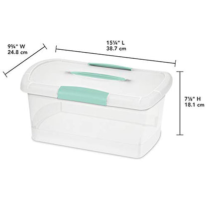 Sterilite 6 Pack Stackable Storage Bin with Latch Lid, Medium Nesting ShowOffs, Clear - size: Medium, style: 6 Pack