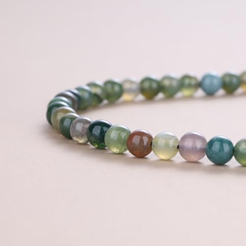 COAI Tree of Life Necklace 108 Mala Beads, Women's Men's Beaded Necklace, Japa Mala for Yoga Meditation 6mm - style: Indian Agate