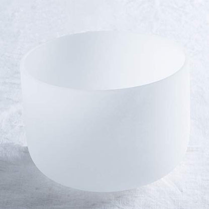 Leize Quartz Crystal Singing Bowl F Note Heart Chakra White 10" with Heavy Duty Carrying Case Suede Striker - color: white, size: 10" F Note
