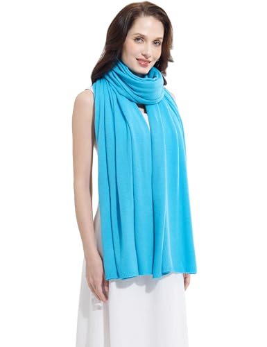 Soft Cashmere Blend Wrap Chic Scarf Stole for Women Wayfarer Travel Extra Large 87"x28" - color: Ultramarine