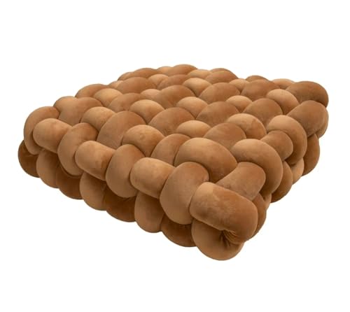 Large Knot Pillow Meditation Cushion Floor Cushions Sitting Funky Throw Pillows Chair Pillows Soft Pad Square Knotted Seat Cushions Home Decoration Living Room B(Size:30 * 33 * 12cm,Color:Coffee) - color: Coffee, size: 30 * 33 * 12cm